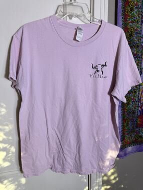Yee Haw Ranch Pink Graphic Tee - Large